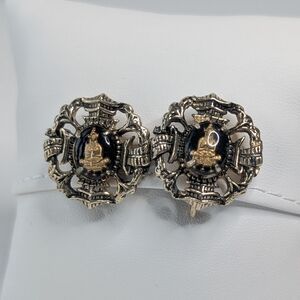 Vintage Buddha Screw Back Earrings